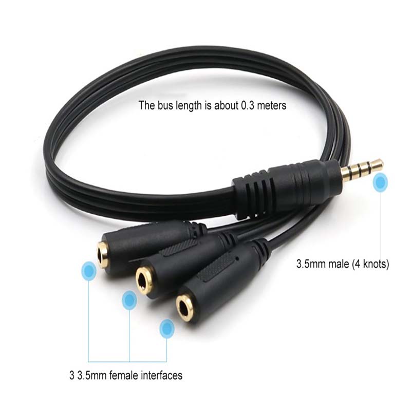 【C】3.5mm 3-Way Port Aux Audio  - đánh giá và giá Earphone Splitter Jack