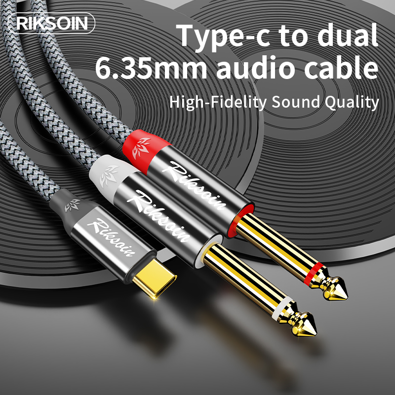 USB Type C to Dual 6.35mm TS A - đánh giá và giá Audio Splitter Y