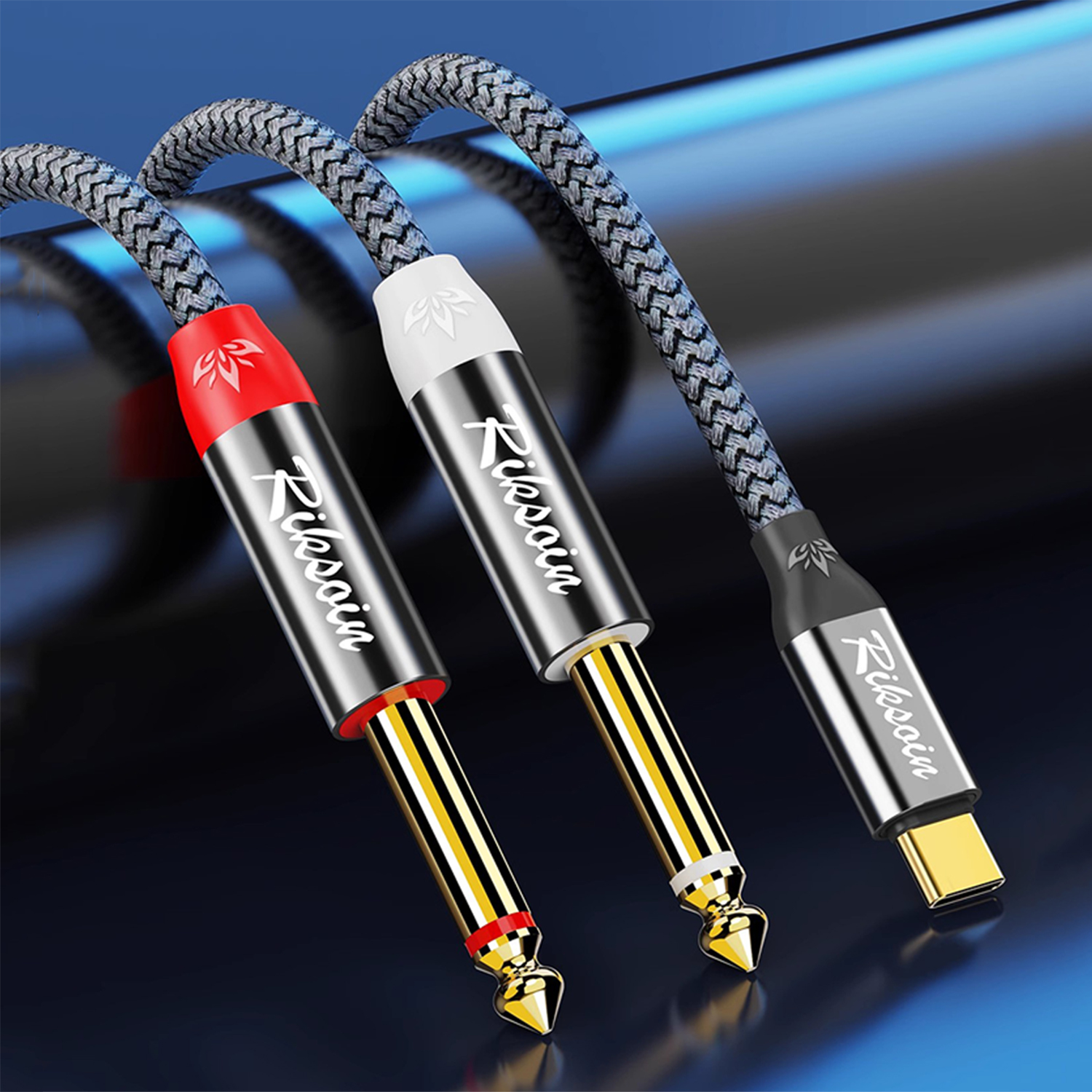 USB Type C to Dual 6.35mm TS A - đánh giá và giá Audio Splitter Y