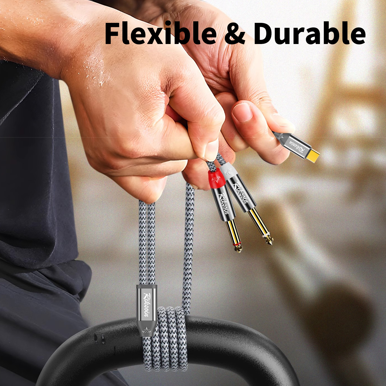USB Type C to Dual 6.35mm TS A - đánh giá và giá Audio Splitter Y