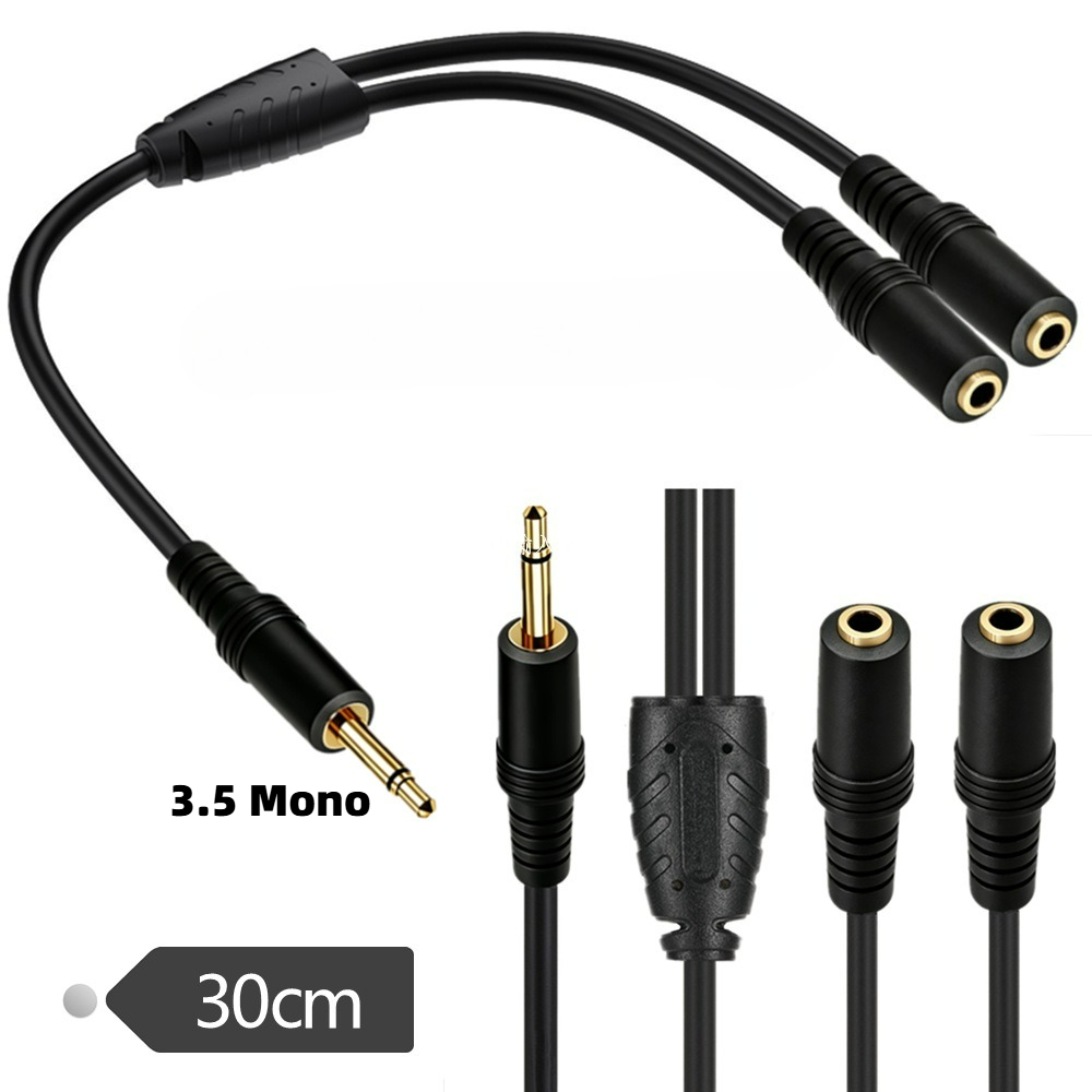 3.5mm TS Mono Male To Dual 3.5 - đánh giá và giá Earphone Splitter Jack