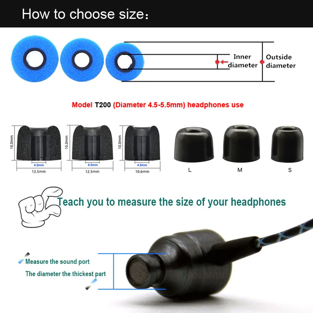 12Pair ANJIRUI Memory Foam Ear - đánh giá và giá Earphone Foam Tip