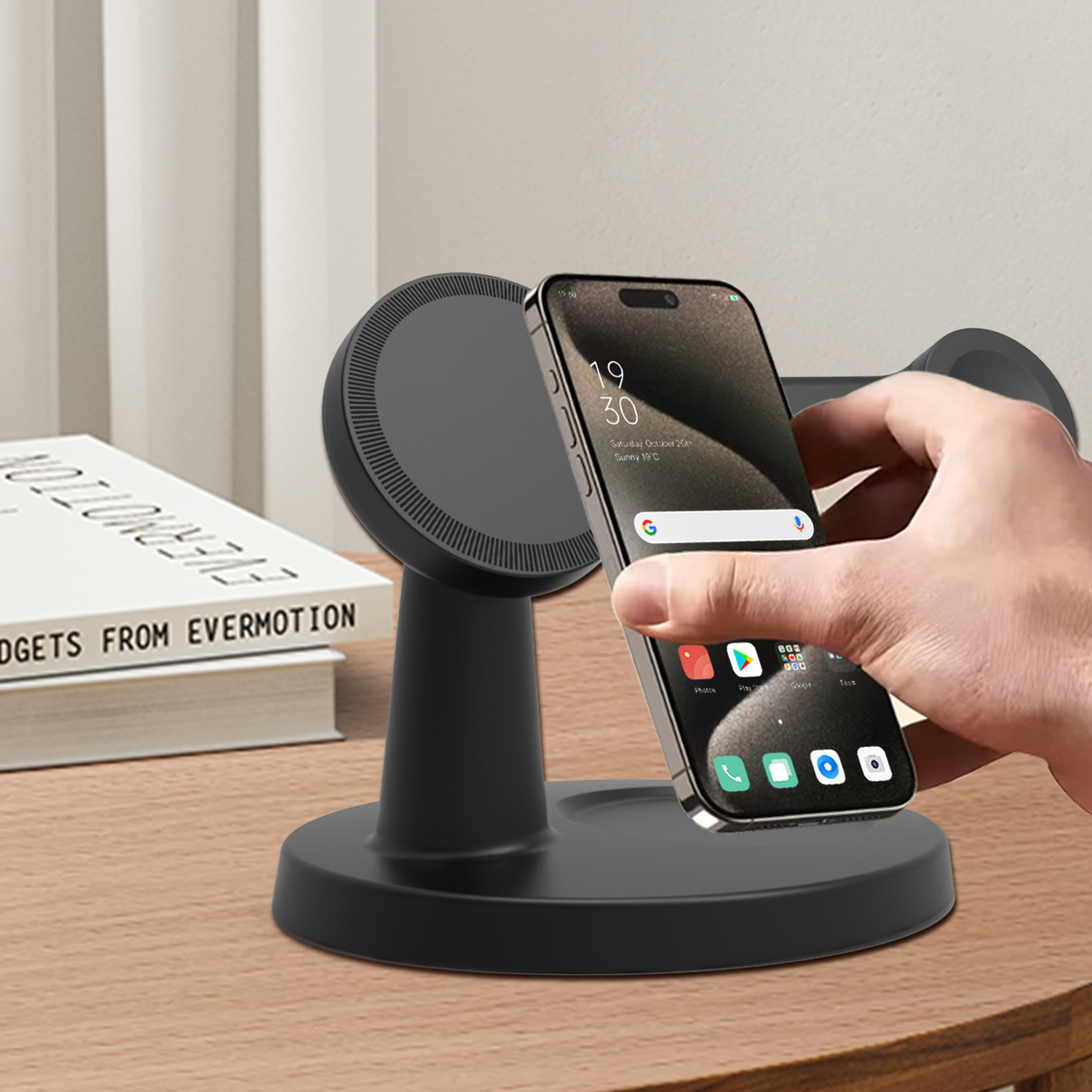 New 3-in-1 magnetic wireless c - đánh giá và giá Headphone Stand Desk