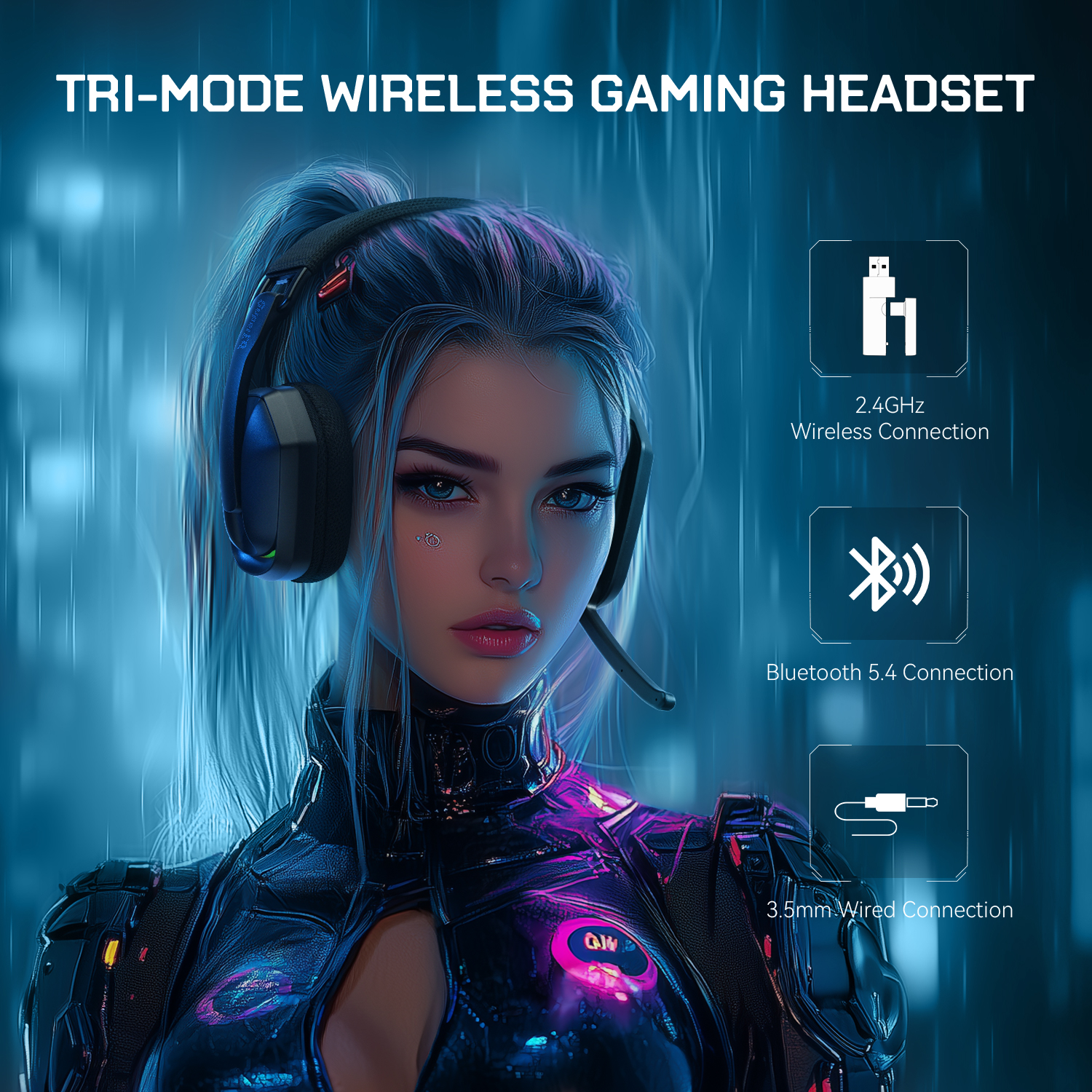 EKSA G19BT 2.4GHz Wireless Gam - đánh giá và giá Gaming Headset Rgb