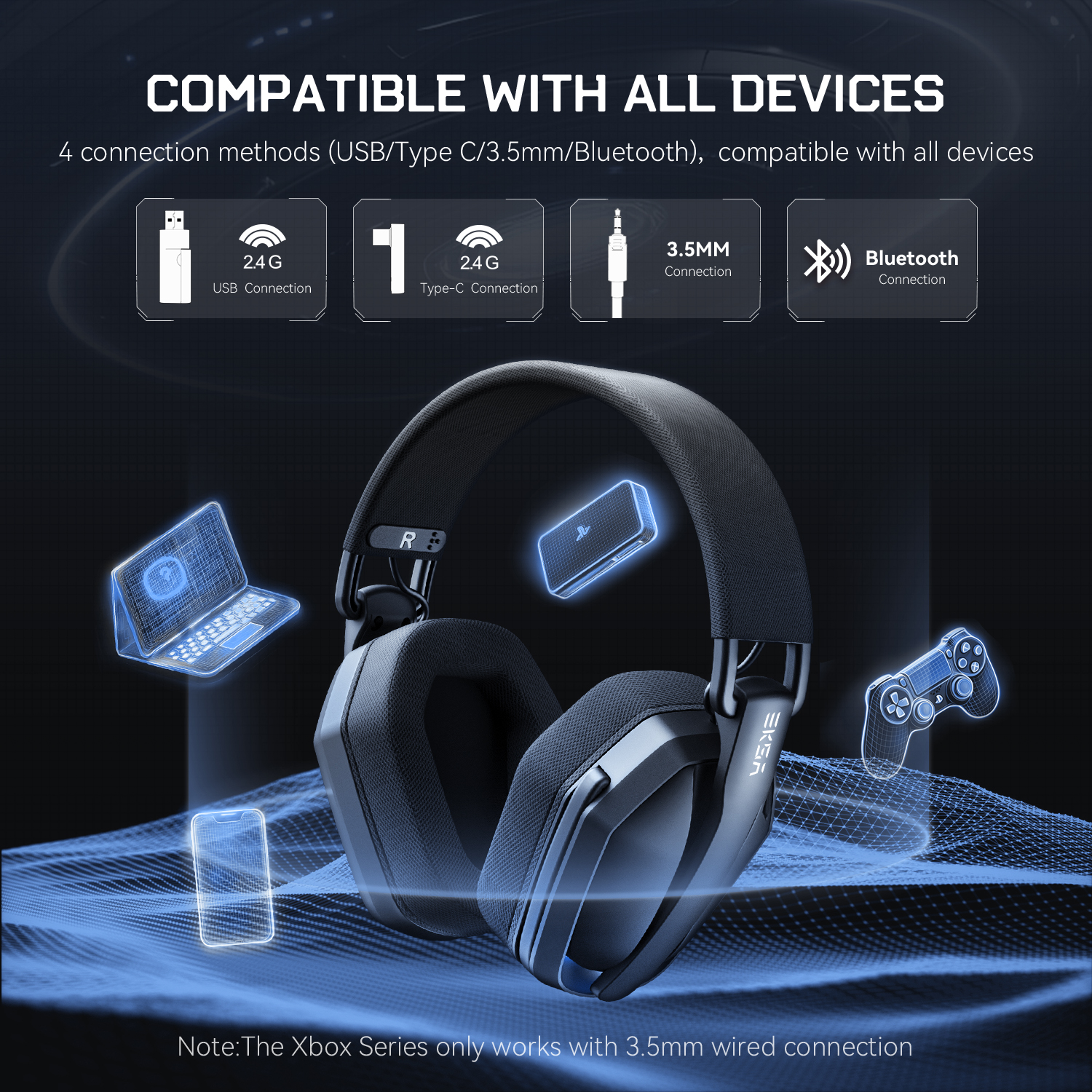 EKSA G19BT 2.4GHz Wireless Gam - đánh giá và giá Gaming Headset Rgb