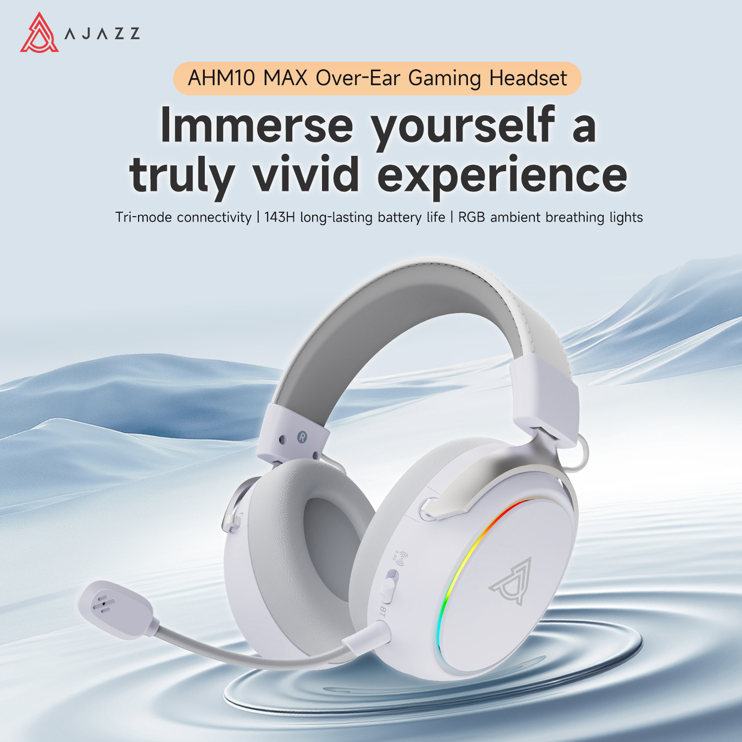 Ajazz AHM10 MAX Over-ear gamin - đánh giá và giá Gaming Headset Rgb