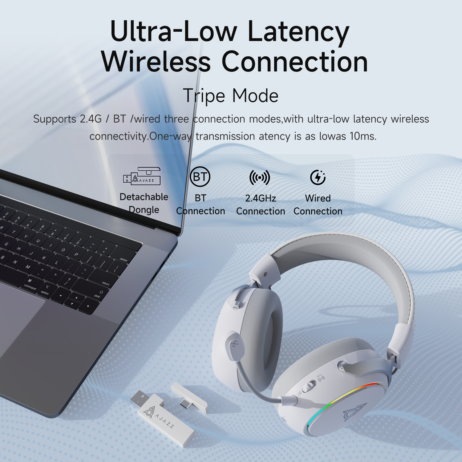 Ajazz AHM10 MAX Over-ear gamin - đánh giá và giá Gaming Headset Rgb