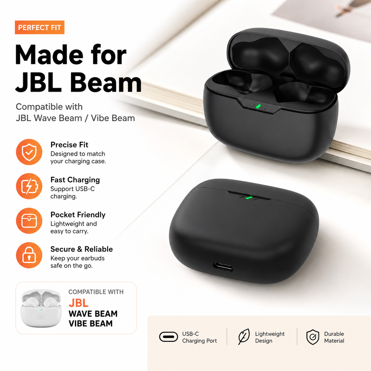 Charging Case For JBL Wave Bea - đánh giá và giá Earbuds Charging Case